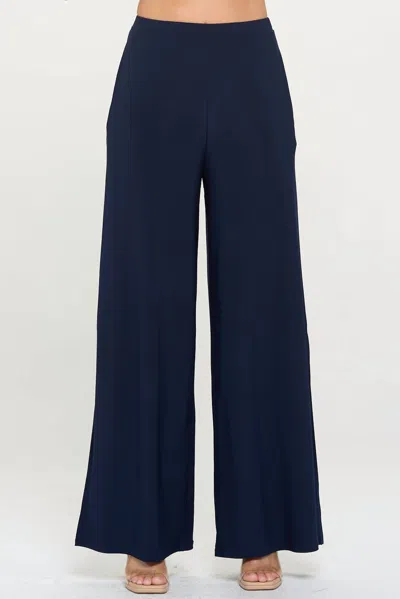 Last Tango Side Slit Pant In Navy In Blue