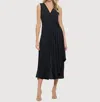 Last Tango Sleeveless Surplice Woven Jumpsuit In Black In Black