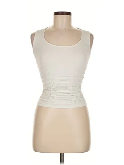 Pre-owned Last Tango Sleeveless Top Ivory Scoop Neck Tops In White