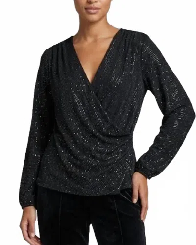 Last Tango Sparkle Cross Front Top In Black