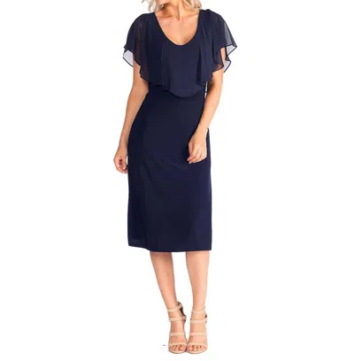 Last Tango Tank Dress With Ruffle Chiffon In Navy