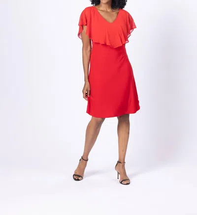 Last Tango Tank Dress With Ruffle Chiffon In Red