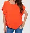 Last Tango Top W/ Overlay In Orange In Orange