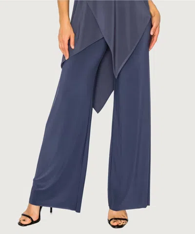 Last Tango Wide Leg Pants In Metal In Blue