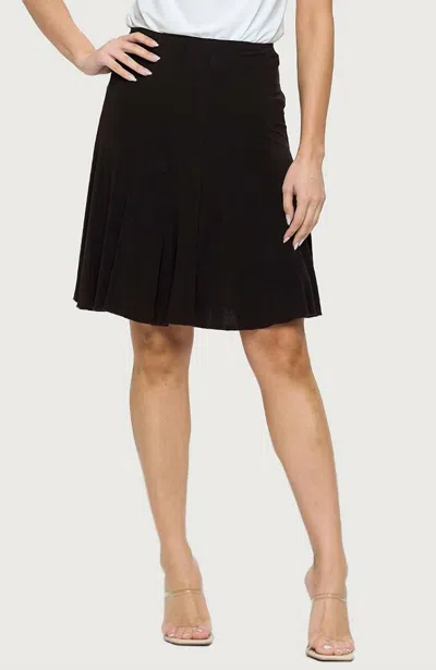 Last Tango Wrinkle Resistant Paneled Knee Skirt In Black