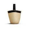 Lastelier Borneo Leather And Straw Bag In Black