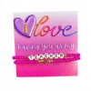 Lasting Impressions Women's Teacher Love Beaded Bracelet Gift Set In Pink In Pink