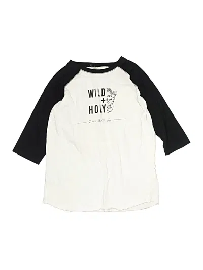Pre-owned Lat Kids' 3/4 Sleeve T-shirt In Ivory