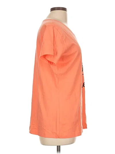 Pre-owned Lat 3/4 Sleeve T-shirt In Orange