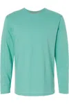 Lat Fine Jersey Long Sleeve Tee In Blue