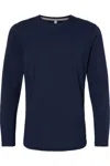 Lat Fine Jersey Long Sleeve Tee In Blue
