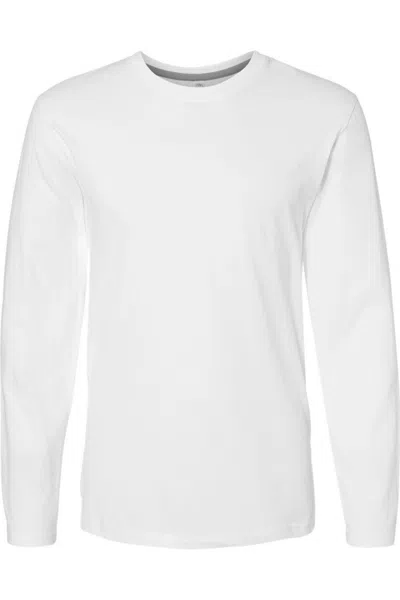 Lat Fine Jersey Long Sleeve Tee In White