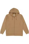 Lat Full-zip Fleece Hoodie In Brown
