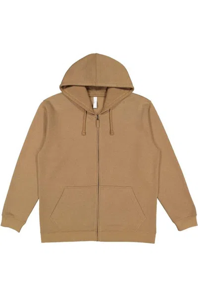 Lat Full-zip Fleece Hoodie In Brown