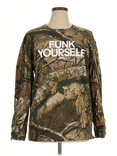 Pre-owned Lat Long Sleeve T-shirt In Gold