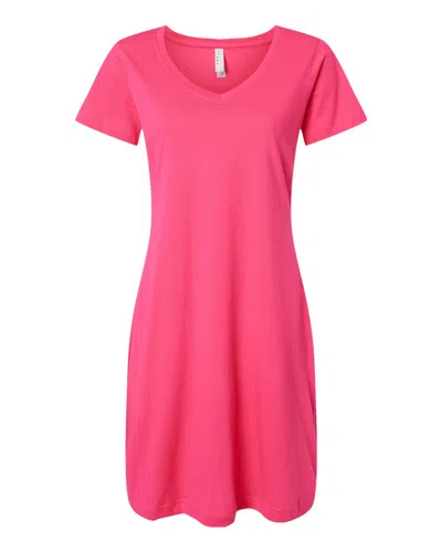 Lat Women's Fine Jersey V-neck Coverup In Pink