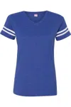 Lat Women´s Football V-neck Fine Jersey Tee In Multi