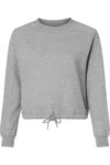 Lat Women´s Relaxed 3-end Boxy Fleece Crewneck Sweatshirt In Grey