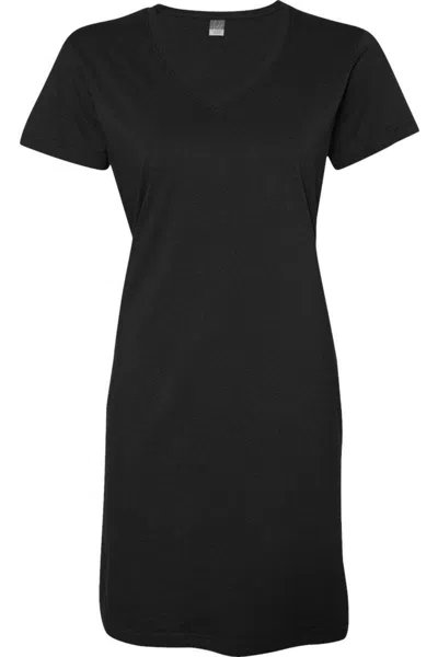 Lat Women´s V-neck Fine Jersey Coverup In Black