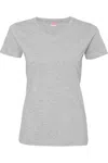 Lat Women´s V-neck Fine Jersey Tee In Grey