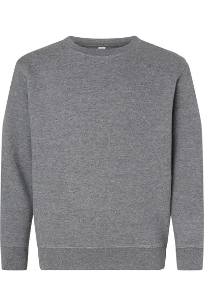 Lat Kids' Youth Elevated Fleece Crewneck Sweatshirt In Gray