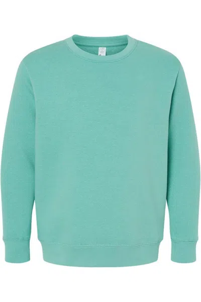 Lat Kids' Youth Elevated Fleece Crewneck Sweatshirt In Green