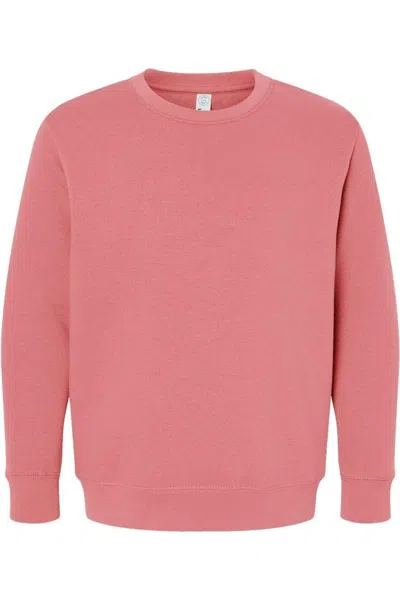 Lat Kids' Youth Elevated Fleece Crewneck Sweatshirt In Pink