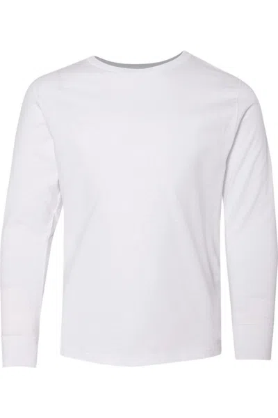 Lat Kids' Youth Fine Jersey Long Sleeve Tee In White