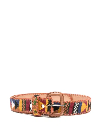 Latch Maya Geometric-woven Belt In Multi