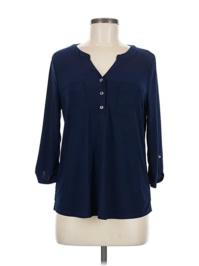 Pre-owned Late August 3/4 Sleeve Blouse In Blue