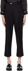 Late Checkout Black Zebra Trousers In Black