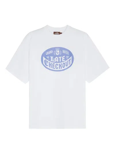 Late Checkout Grand Hotel Logo T-shirt In White