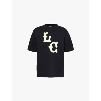 Late Checkout Mens Black Logo-print Relaxed-fit Cotton-jersey T-shirt