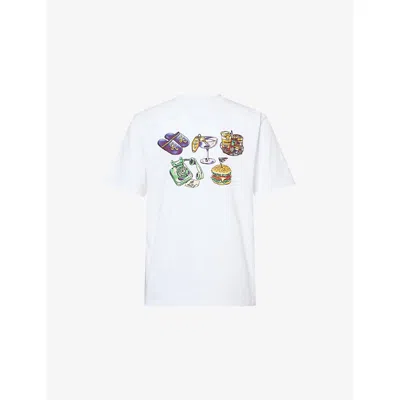 Late Checkout Mens Amenities Graphic-print Cotton-jersey T-shirt White
