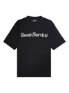 Late Checkout Room Service-print Cotton T-shirt In Black