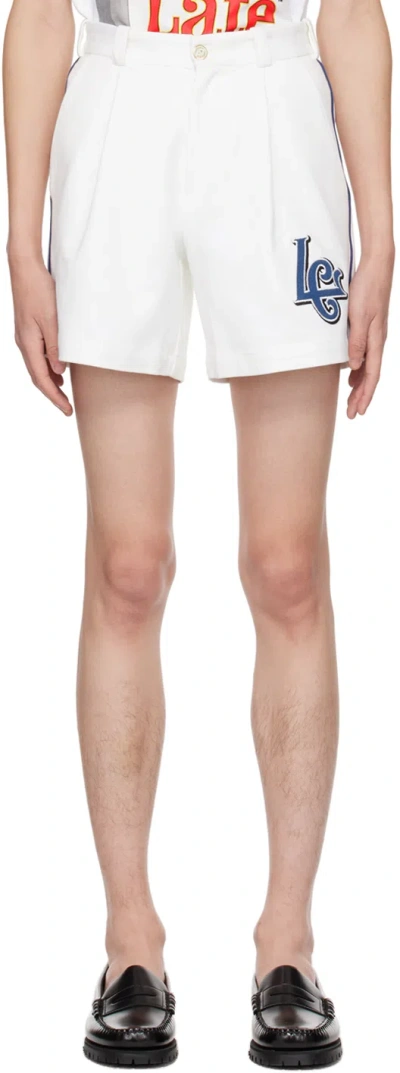 Late Checkout White Lc Baseball Shorts