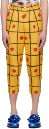 Late Checkout Yellow Checkered Trousers In Yellow