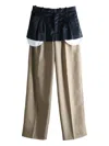 Late For Work Pinstripe Trousers In Neutral