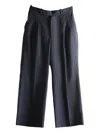 Late For Work Pinstriped Pleated Trousers In Blue