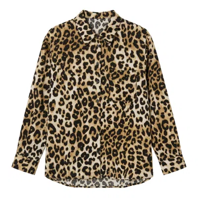 Latelier London Women's Brown / Neutrals Leopard Print Shirt