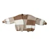 Latelier London Women's Brown / White Brown White Patchwork Wool Cardigan In Multi