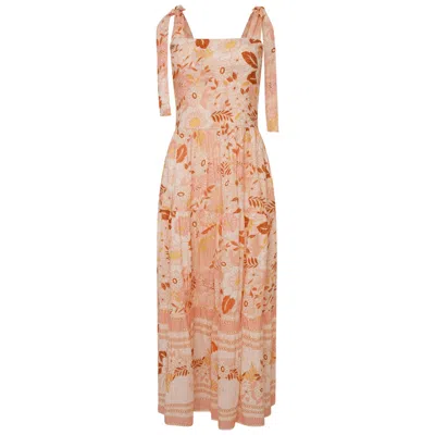Latelier London Women's Celia Floral Retro Print Midi Sundress In Orange