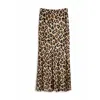 Latelier London Women's Neutrals / Brown Leopard Print Midi Skirt In Brown