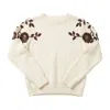 Latelier London Women's White Hand-embroidered Knit Jumper In Soft Neutral In White