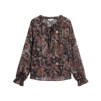 Latelier London Women's Zaya Black Paisley Print Blouse In Brown