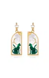 L'atelier Nawbar Al Hawa 18k Yellow Gold Multi-stone Earrings In Green