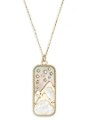 L'atelier Nawbar Elements Of Love Earth Pendant Necklace In Black Pearl/white Pearl