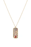 L'atelier Nawbar Elements Of Love Fire Pendant Necklace In Black Pearl/red Coral