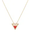 L'atelier Nawbar Heart In Triangle 18k Yellow Gold Diamond  Necklace