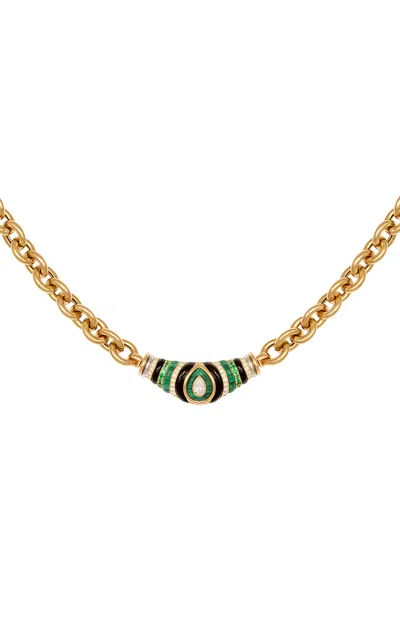 L'atelier Nawbar Karma Diamond Drop 18k Yellow Gold Diamond Necklace